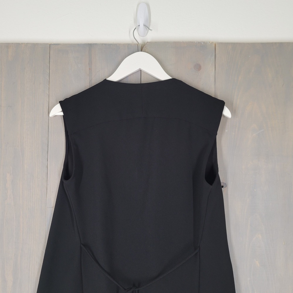 Zara Woman Vest Women Small Black Open Front Drape Waterfall Tie Back Sleeveless - Picture 5 of 8